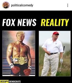 an image of a man with boxing gloves on and the caption fox news reality