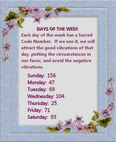 Sacred codes for each day of week. Money Switch Codes, Sacred Codes For Money, Sacred Codes, Number Codes, Energy Circles, Grabovoi Codes, Numerology Life Path