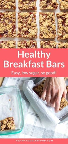 healthy breakfast bars made with oatmeal and raisins