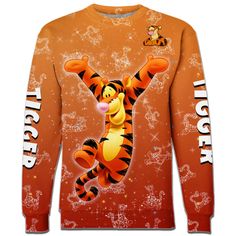 Experience the ultimate in style and practicality with our Tigger Cartoon Character Activewear Set. Perfect for everything from outdoor adventures to casual, this set combines comfort and durability seamlessly. Hoodie: Material: Made from a 50/50 cotton and polyester blend, this hoodie offers a soft touch and enduring durability. It’s designed to resist fading, cracking, peeling, and flaking. Design Features: Equipped with air jet yarn for a smooth finish, double-needle stitching for added stren Outdoor Cotton Sportswear Sweatshirt, Outdoor Fleece Sportswear Tops, Cotton Sportswear Top For Outdoor Activities, Outdoor Fleece Tops With Graphic Print, Outdoor Moisture-wicking Crew Neck Sweatshirt, Outdoor Fleece Top With Graphic Print, Fitness Attire, Hoodie And Leggings, Leggings Hoodie