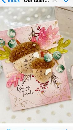 a close up of a card on a table