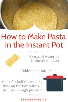 how to make pasta in the instant pot