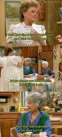 the golden girls are talking to each other about what they're doing on tv