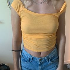 Yellow Urban Outfitters Top Size M. Never Worn Casual Orange Crop Top For Day Out, Yellow Urban Outfitters Crop Top, Yellow Urban Outfitters Crop Top For Summer, Urban Outfitters Yellow Crop Top For Spring, Urban Outfitters Yellow Crop Top For Summer, Casual Urban Outfitters Crop Top For Spring, Casual Urban Outfitters Crop Top For Day Out, Spring Orange Tops From Urban Outfitters, Urban Outfitters Orange Tops For Spring