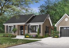 this is an artist's rendering of these small house plans for the future family