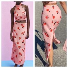 Zara Pink Floral Linen Blend Midi Maxi Skirt Nwt Xs New With Tags Size Xs Extra Small Back Zipper Back Vent 60% Viscose 40% Linen No Stretch Measured Flat, Approximately 13.25” Waist 19.5” Back Vent Length 35.5” Length Red Print Flowers On Pink Background ** Get $10 In Posh Credit By Entering My Code Kalifreshness When You Sign Up For A New Poshmark Account** Summer Midi Length Skirt For Date Night, Fitted Floral Print Skirt For Vacation, Trendy Summer Midi Bottoms, Trendy Summer Midi Length Bottoms, Spring Date Night Stretch Skirt, Fitted Midi Skirt For Summer, Fitted Midi-length Summer Skirt, Fitted Midi Length Summer Skirt, Flowy Bottoms For Date Night In Spring