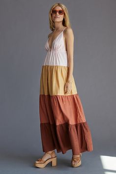 * Cotton * Pullover styling * Hand wash * Imported Colorblock Maxi Dress, Color Block Maxi Dress, Dresses Boho, Halter Maxi Dresses, Tiered Maxi Dress, Cotton Pullover, Long Sleeve Maxi, Anthropologie Dress, Summer 2022