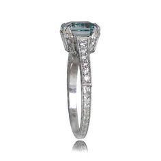 Vintage Style Aquamarine Engagement Ring 1.49 carat Elegant Asscher Cut Topaz Ring With Prong Setting, Classic Asscher Cut Sapphire Ring With Accent Stones, Classic Octagon Topaz Ring With Center Stone, Classic Octagon Topaz Center Stone Ring, Anniversary Asscher Cut Topaz Ring With Prong Setting, Classic Radiant Cut Topaz Ring With Accent Stones, Asscher Cut Topaz Ring With Prong Setting For Anniversary, Classic Radiant Cut Topaz Ring With Prong Setting, Classic Asscher Cut Topaz Ring