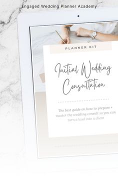 a tablet with a wedding planner on it and the text that reads, what's your wedding congratulations?