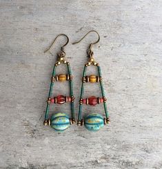 Czech Earrings, Earrings Boho Chic, Boho Chic Earrings, Turquoise Drop Earrings, Hippie Earrings, Chic Earrings, Earrings Turquoise, Earrings Inspiration, Earrings Bohemian