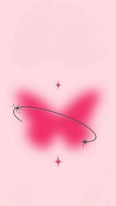 a pink background with stars and an arrow