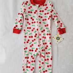 Nwt Little Me Footless Pajamas Cherry Size 12 Months So Cute Playful Red Sleepwear For Pajama Party, Red Bedtime Sets For Spring, Cute Red Cotton Sleepwear, Playful Red Sleepwear For Sleepovers, Playful Red Sleepwear For Sleepover, Playful Red Sleep Sets, Playful Red Sleepwear Sets, Red Playful Sleepwear Sets, Long Sleeve Onesie For Bedtime In Spring