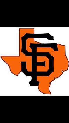 the san francisco giants logo is shown in black and orange