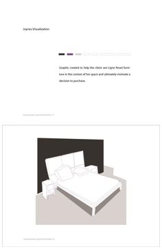 an image of a white bed in the middle of a page with text on it