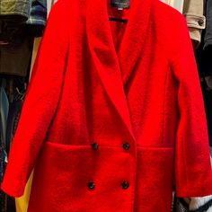 Beautiful Bold Red Color Warn But Light Fit It Oversized M Worn Twice Brand New Condition Trendy Oversized Red Outerwear, Chic Red Oversized Outerwear, Oversized Red Outerwear For Spring, Red Oversized Outerwear For Spring, Trendy Red Outerwear For Work, Red Oversized Outerwear For Fall, Oversized Winter Coat, Taylor Red, Winter Coat