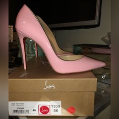 Brand New Never Worn In Box!! Limited Edition Valentines Day Collection 2023 Luxury Pink Heels For The Office, Luxury Pink Heels For Office, Pink Sculpted Heel Office Heels, Pink Heels With Sculpted Heel For Office, Elegant Pink Patent Leather Heels, Elegant Pink Heels With Reinforced Heel, Luxury Pink High Heels, Luxury Pink Heels With Sculpted Heel, Luxury Pink Almond Toe Heels