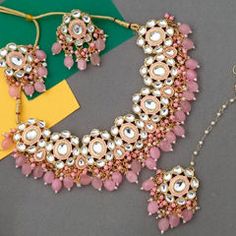 Gold Rodium Polish Pink and Majenta color Necklace in Metal Alloy studded with CZ Diamond, Kundan, Pearl Luxury Festive Kundan Chandbalis, Luxury Pink Kundan Necklace For Festive Season, Luxury Pink Kundan Necklace, Maroon Necklace, Reception Lehenga, Engagement Reception, Color Necklace, Metal Necklace, Waist Chain