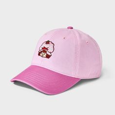 Strawberry Shortcake Dad Hat - Pink makes a great accessory to your overall fit. With its adorable Strawberry Shortcake design and lightweight fabric, this hat is great for creating a comfy, fashionable look. Designed with a back tuck and side closure, this hat is great for prolonged wear. Whether you’re running errands or hanging out with friends, this hat is ideal for year-round wear. Pink Fitted Hat With Curved Brim, Cute Cotton Baseball Cap With Curved Brim, Cute Cotton Baseball Cap, Cute Cotton Curved Brim Baseball Cap, Cute Cotton Trucker Hat, Cute Cotton Trucker Cap, Cute Cotton Snapback Hat, Casual Pink Sun Hat With Flat Brim, Cute Cotton Dad Hat Baseball Cap