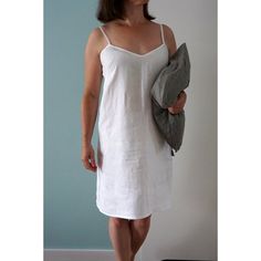 Linen summer nightgown.Lovely and simple night dress for women with frill.Very comfortable and soft. Linen fabric ensures comfort: cold for hot summer nights and warmth for cold winters.Fabric: 100% linen (medium weight linen).Color in the picture: whiteProduce time is about 1-5 days.The model is 168 cm /5ft5" high (size S) and the model is wearing the top in size S.Length approx. 35" (90cm)SIZING:XS (US 2, UK 6)Bust: fits bust around 84 cm / 33"Waist: fits waist around 66 cm / 26"Hips: fits hip Elegant Summer Dresses For Relaxation, Cotton V-neck Night Dress, Summer Home Dresses With Spaghetti Straps, Sleeveless Summer Nightgown, Casual Summer Nightgown, White Summer Sleep Chemise, White Summer Chemise For Sleep, Summer Nightgown For Relaxation, Summer Spaghetti Strap Nightgown