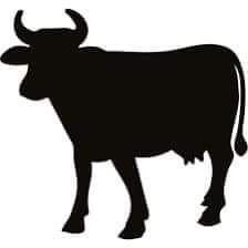 a black and white silhouette of a bull