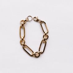 The Aisle Bracelet Modern Gold Clasp Link Chain Bracelet, Modern Link Chain Bracelet With Gold Clasp, Gold Chain Link Bracelet With Clasp, Everyday Link Chain Bracelet With Gold Clasp, Everyday Jewelry With Rectangular Links And Gold Clasp, Everyday Jewelry With Gold Clasp And Rectangular Links, Everyday Gold-tone Paperclip Bracelet With Lobster Clasp, Everyday Gold-tone Oval Link Bracelet, Modern Link Jewelry With Gold Clasp