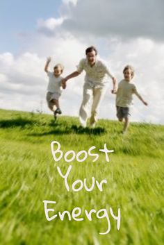 a man and two children running in the grass with a quote from ronald dahli