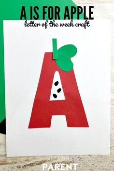 A For Apple Craft, Letter A Craft, Letter Of The Week Crafts, Apple Crafts Preschool, Letter A Alphabet, Preschool Apple Activities, Back To School Crafts For Kids, September Preschool, A For Apple