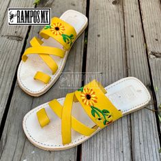 If you are medium wide or If you are 1/2 size we recommend ordering a 1 larger size up . example: If you are a 7 1/2 order a size 8US. Sandals are printed in MEX standard size number , We will automatically send you the correct US size . *COLOR MAY VARY SLIGHTLY. Remember : Handmade and every piece is unique. We try our best to keep consistant but it can happen rarely. Rampos MX 100% Genuine Leather, Artisan Handmade (Huarache) Mexican Sandal, Sandalia de piel Sahuayo ,Import from Mexico. Great Casual Yellow Leather Sandals, Yellow Closed Toe Sandals For Vacation, Bohemian Yellow Sandals For Spring, Spring Yellow Closed Toe Sandals, Yellow Closed Toe Beach Sandals, Yellow Leather Sandals For Vacation, Yellow Vacation Flip Flops, Handmade Huarache Sandals For Spring, Handmade Huarache Sandals With Single Toe Strap For Spring