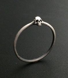 Tiny Skull Ring | Etsy Sterling Silver Skull Ring In White Gold, Hand Forged Silver Skull Ring As Gift, Sterling Silver Skull Ring Gift, Hand Forged Silver Skull Ring For Gift, Adjustable Sterling Silver Skull Ring, Sterling Silver Skull Ring Stamped 925 For Promise, Symbolic Hand-cast Skull Ring Gift, Nickel Free Sterling Silver Skull Ring, Nickel-free Sterling Silver Skull Ring