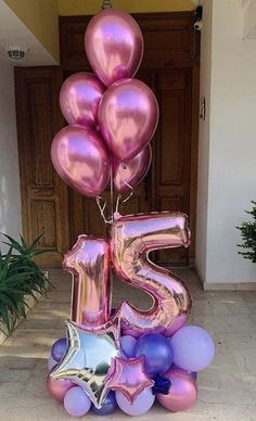 the number five is made out of balloons