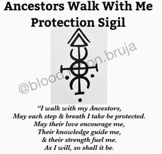 an ancient symbol with the words, protectors walk with me protection sigil