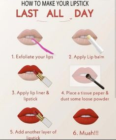 Lipstick  • Beauty  • Face  • Makeup  • Hack  • Help  • Tip  • Life  • Lasting  • Pucker  • Love  • Red  • Lips  • Mouth Best Lipstick Brand, Makeup Order, Lip Makeup Tutorial, Makeup Artist Tips, Makeup Help, Face Makeup Tips, Lipstick Brands, Best Lipsticks