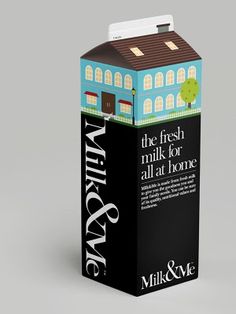 the milk carton is designed to look like a house