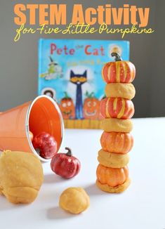 Pumpkin Playdough, Stacking Pumpkins, Fall Stem Activities, Stem Activity For Kids, Kids Stem Activities, Five Little Pumpkins