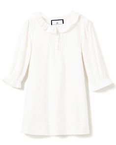 This classic Children's White Victoria lightweight flannel Nightgown for girls remind us of yesteryear. With placket, versatile collar and stunning attention to detail. White Nightgown, Girls Flannel, Flannel Nightgown, Luxury Sleepwear, Santa Outfit, Night Gowns, Grad School, Shoe Size Conversion, Nightgowns