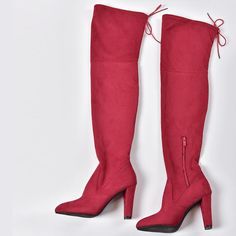 Item Type: Boots Outsole Material: Rubber Closure Type: Zipper Boot Type: Wide Calf Over The Knee Boots Lining Material: Cotton Fabric Season: Spring . Autumn . Winter Insole Material: Faux Fur Heel Type: Chunky Heel Heel Height: High (8cm)Shalf Height: 58cm Toe Shape: Pointed Toe Upper Material: Suede Shaft Material: Suede Boot Height: Over Knee Pattern Type: Solid Color: Black . Burgundy . Grey Faux Fur Heels, Suede Over The Knee Boots, Fur Heels, 90s Hip Hop Fashion, Grey Boots, Zipper Boots, Hip Hop Fashion, Thigh High Boots, Lace Boots