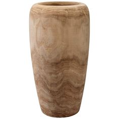 a wooden vase is shown on a white background