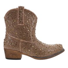 TheShay Jewells ankle bootie features an all over silver crystal upper and inside zipper. $82.99 Silver Crystal, Ankle Bootie, Casual Boots, Brown Boots, Low Heels, Ankle Booties, Bootie, Shoe Boots, Ankle Boots