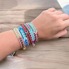 Our Wayuu bracelets are made with Cotton and Swarovski crystals.  Each piece is 100% handmade giving you a boho style and elegance for any outfit. Each piece is unique, based on one feeling, one color, one moment, one sensation. Item Detail Material: Cotton Thread, Gold plated Kana's, Charm Size: Adjustable colors: Multi colors If you want to see more beautiful products, click here to go to my shop: https://www.etsy.com/shop/kanasbracelets Share your pictures with our community through our socia Bracelets Macrame, Bracelet Macrame, Summer Bracelet, Bracelet Stacking, Woven Bracelet, Summer Bracelets, Women Bracelet, Boho Bracelet, Bracelet Boho