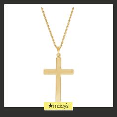 in stock Classic Tarnish Resistant Cross Jewelry, Classic Cross Jewelry With Polished Finish, Luxury Tarnish Resistant Cross Pendant Jewelry, Formal Custom 14k Gold Necklace With Polished Finish, Classic Polished Cross Jewelry, Formal Custom Necklace In 14k Gold With Polished Finish, Luxury Custom Yellow Gold Necklace With Polished Finish, Tarnish Resistant Yellow Gold Cross Pendant Jewelry, Classic Formal Cross Necklace