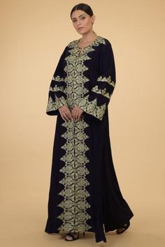 Shop for Talking Threads Blue Silk Crepe Embroidered Kaftan for Women Online at Aza Fashions Blue Kaftan, Kaftan For Women, Embroidered Kaftan, Long Kaftan, Power Dressing, Kaftan Dress, Bride Dresses, Blue Silk, Silk Crepe