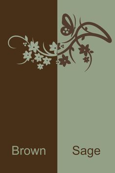 brown and sage green background with flowers