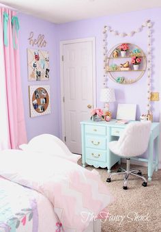 Pastel Girls Room, Pastel Bedroom, Purple Bedrooms, Interior Vintage, Pastel Room, Girl Bedroom Designs