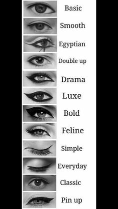 Tipos de eyeliner Makeup Brushes Guide, Eyeliner Tattoo, Eyeliner Styles