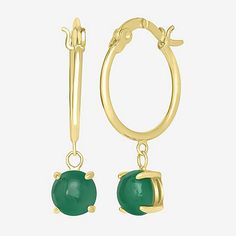 Included: 1 Pair of EarringsEarring Back: HingedShape: RoundStone Cut: RoundStone Millimeter Measurement: 6 Mm WidthMetal Color: YellowEarring Length: 26mmEarring Width: 6mmCare: Wipe CleanStone Type: 2 Genuine AgateEarrings Style: Hoop EarringsMetal: 14k Gold Over SilverCountry of Origin: Imported May Birthstone Round Hoop Earrings For Pierced Ears, May Birthstone Round Hoop Earrings, Yellow Gold Dangle Hoop Earrings With Gemstones, Hoop Earrings In Yellow Gold For May Birthstone, Hoop Earrings With May Birthstone Gemstone, Green Gemstone Hoop Earrings, May Birthstone Gemstone Hoop Earrings, Yellow Gold Hoop Earrings For May Birthstone, Earrings Hoop