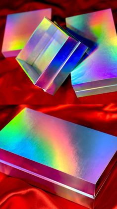 Holographic Laser Foil Rainbow Laminated Sharp edged Luxury Rigid Box manufacturer in india Luxury Paper