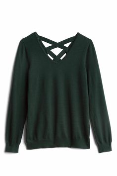 Dark Green Sweater, Detailed Sweater, Back Details, Softest Sweater, Green Sweater, Light Weight Sweater