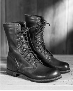 Product Description: Step into style and durability with our Men Black Combat Boots. Made from genuine leather, these boots are designed to withstand the toughest conditions while keeping you looking sharp. With their army boot style and lace-up closure, these boots exude a rugged and masculine appeal. We understand the importance of a perfect fit, which is why we offer custom sizing. Simply message us your foot measurements or refer to our size chart to ensure your boots fit like a glove. No more settling for generic sizes from department stores - our handcrafted boots are tailored to your unique measurements. The soft calf leather lining provides ultimate comfort, while the tyre rubber sole and heel offer excellent traction and durability. Each pair of boots is meticulously hand-stitched Style Combat Boots, Chelsea Shoes, Combat Boots Men, Army Boots, Custom Design Shoes, High Ankle Boots, Black Combat Boots, Jill Valentine, Cow Skin