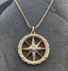 Compass Rose Necklace, Compass Jewelry, Diamond Pendent, Compass Pendant, Compass Necklace, Rose Necklace, Rose Jewelry, Brilliant Diamond, Compass