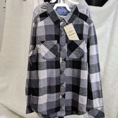 Nwt Size M(10-12) Two Piece Set Flannel Long Sleeves Shirt. Casual Flannel Shirt For Winter, Casual Winter Flannel Shirt, Gray Long Sleeve Flannel Shirt For Fall, Gray Cotton Shirt For Winter, Winter Plaid Cotton Flannel Shirt, Winter Long Sleeve Flannel Shirt, Winter Gray Cotton Shirt, Gray Cotton Shirt For Fall, Plaid Cotton Top For Winter